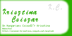 krisztina csiszar business card